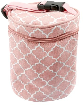 GLADFRESIT Baby Bottle Insulated Bag Portable Insulated Breastmilk Bag Milk Bottle Holder Carrier Infant Bottle Tote Bag for Travel Nursing Mom(Pink)