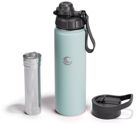 Vesmoon Vessence Tea Infuser Bottle - 24 Oz Insulated Loose Leaf & Fruit Infuser Bottle | Leak Proof with FlowSip Lid