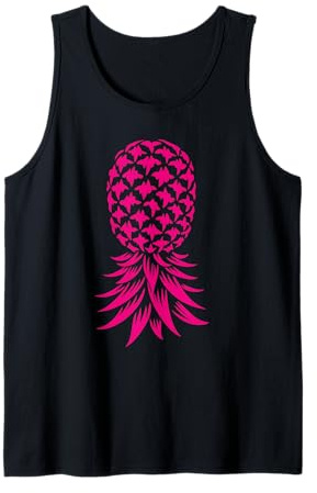 Rosa umgedrehte Ananas Tank Top