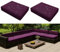 Hiseng Outdoor Sofa Sitzkissenbezug 2er Set Wasserdicht mit Reißverschluss, Terrassenstuhl Sofakissen Bezug Abnehmbar, Wetterfest Sofabezug für Garten Möbel aus Rattan (60x60x10cm,Lila)