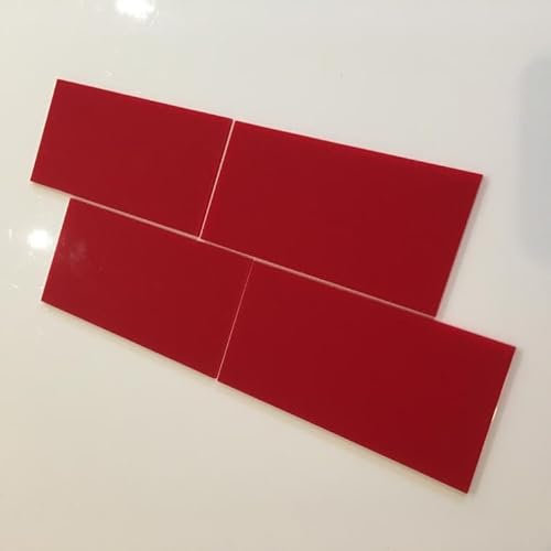 Piastrelle rettangolari infrangibili per bambini, colore rosso, confezione da 20, 10 x 8 cm