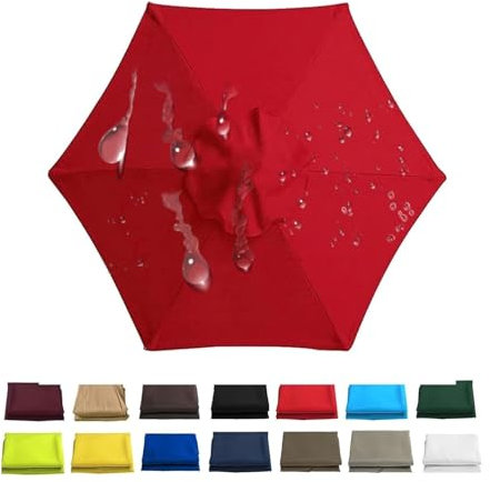 Rechange Toile de Parasol de Jardin 2m 2.3m 2.5m 2.7m 3.0m Dessus de Parapluie de Remplacement pour 6 Ribs 8 Ribs, Bâche De Remplacement Toile de Rechange pour Parasol(Ww22,8 Ribs- 9.8 FT 300 cm)