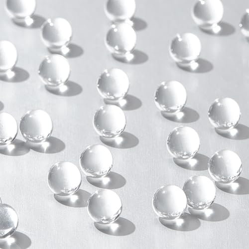 NBEADS 100 Stück Perlen aus transparentem Glas, ohne Loch, 8 mm, transparente Quarzkugeln, runde Perlen, ohne Löcher, Kristallperlen, Glaskugel, für die Herstellung von Schmuck, Dekoration