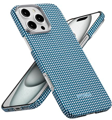 pitaka Ultradünne Hülle für iPhone 16 Pro Max aus Aramidfaser in Luftfahrtqualität Ultraleichte Handyhülle Kompatibel mit Magsafe Magnetische Schutzhülle mit Kameraschutz Ozean