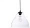 LUSSIOL - Luminaire Belly, lustre cloche- rétro - lampe suspendue en verre transparent - câble plastique noir, douille E27 - possibilité ampoule LED - 40W maxi, Diam. 30 x H. 24 cm
