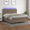 qohoio Boxspringbett mit Matratze & LED Bett Boxspringbett Bett Mit Matratze Polsterbett Schlafzimmer MöBel Taupe 180x200 cm Stoff - 3135137