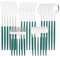 30PCS Stainless Steel Tableware,Silverware Set Stainless Steel Flatware Tableware Cutlery Utensil Set for Kitchen,Dark Green