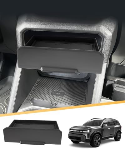 LFOTPP Centre Console Sliding Drawer Storage Box for Dacia Duster 3 2024 2025 2026, Duster 3 Centre Armrest Sliding Organiser Tray Trays, Dacia Duster III from 2024 Accessories
