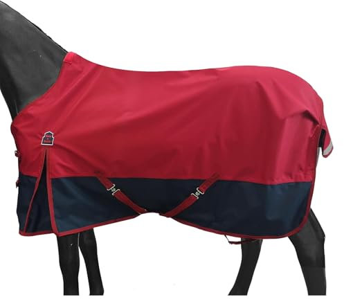 BARN & STABLE 600D Pferdedecke für Pferde Wasserdicht 3000 und Atmungsaktiv 3000 Pferdedecke Regendecke Keine Füllung mit Beingurten