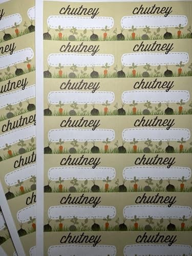 500 Chutney Adhesive Jam Jar Labels Stickers, Homemade Preserve Preserving