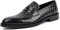 Mocasines De Hombre De Moda con Punta Cuadrada Cómodos Sin Cordones para Negocios Y Formales,Negro,44 EU