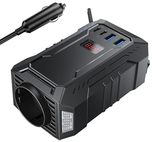 BESTEK Convertisseur 12v 220v 400w Convertisseur Sinusoïdale pour Voiture Vacance Onduleur Pure 12v avec Port Charge Rapide Prise Européenn Transformateur de Tension
