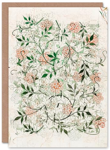 Artery8 William Morris Art Card Wild Jasmine Floral Pattern