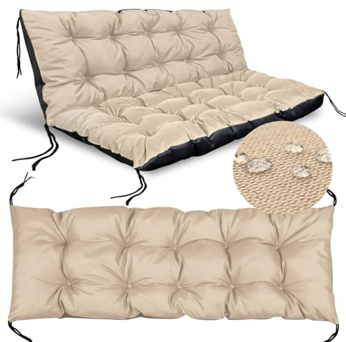 GARDEN KING ROYAL REST 2-teiliges Palettenkissen-Set Sitzkissen 120 x 80 cm Rückenlehne 120 x 40 cm Palettenpolster weich gepolstert pflegeleicht wasserabweisend