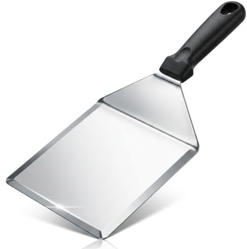Cyoufine Extra breiter Hamburger-Spatel, großer Metallspatel, robuster Edelstahlspatel, abgeschrägte Kanten für Bratpfannen, Grills, Pfannkuchen-Flipper, Smash-Burger, 15,2 x 12,7 cm Klinge