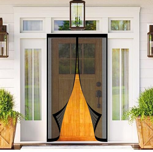 Zanzariera Magnetica 77 x 215 cm Zanzariera Magnetica per Porte Anti Zanzare Mosche Insetti Resistente Traspirante Finestra, Nero