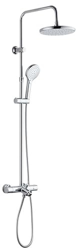 Edouard Rousseau - Colonne de Douche Thermostatique MILA - Tête 226 mm Orientable - Bras Télescopique Rotatif - Support Coulissant Inclinable - Chromé