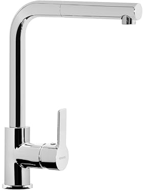 SCHOCK|Miscelatore Cucina AQUATOWN WATER SAVING con Doccia Estraibile, Rubinetto Monocomando Canna Alta a Ponte, Saving Apertura 90°,Erogazione 6 lt/minuto, Ottone Cromato, Made In Italy