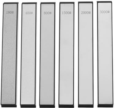 ECSiNG 6Pcs 23×8×160mm Diamond Sharpening Stones 180# 400# 800# 1500# 2000# 3000# Compatible with XARILK K-nife Sharpening System