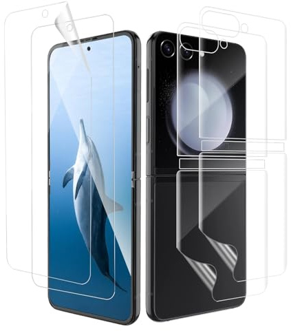 Cable Leader 2+2 Verre Trempé pour Samsung Galaxy Z Flip 6 5G Film, TPU 3D Anti Rayures Résistant Protection écran+Film Arrière, 0,15mm Sans Bulles, HD Haute Sensibilité Z Flip 6 Vitre Protection