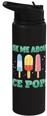 Ice Cream I Ask ME About Ice Pops Soft Ice Cream Kids Summer Stainless Steel Insulated Water Bottle