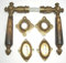 Zimmer- Türklinken Messing antik Gründerzeit Jugendstil 3-BB-AHN