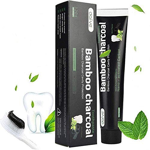 Blanchiment des dents,Activated dents de carbone dentifrice blanchissant, dents en poudre charbon actif antibactérien naturel blanchissant, dentifrice charbon de bambou noir