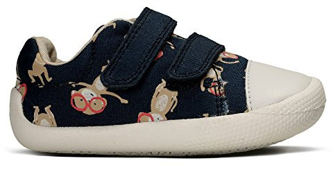 Clarks Boys Casual Full Shoes Tiny Pebble - Blue Combi Canvas - UK Size 2G - EU Size 17.5 - US Size 2.5W