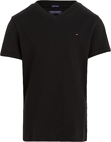 Tommy Hilfiger Boys Basic Vn Knit S/S Kb0Kb04142, Top in Maglia a Maniche Corte, Bambini e ragazzi, Nero (Meteorite), 80