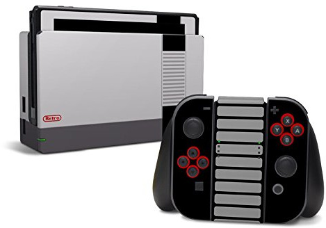 Skins4u Aufkleber Design Schutzfolie Vinyl Skin kompatibel mit Nintendo Switch Konsole & Controller Retro Snes Look