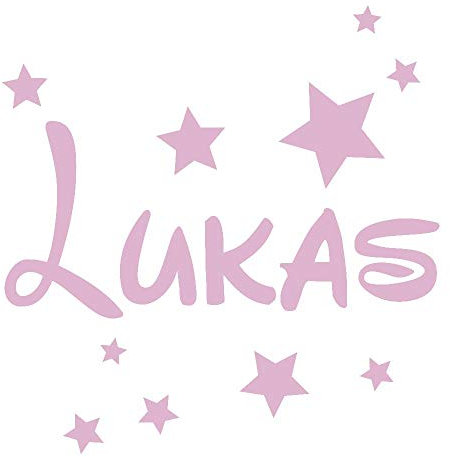 timalo® Wandtattoo mit Namen für Kinder – inkl. Sterne – personalisierbar für Jungen und Mädchen | 73077b-flieder-20cm-10sterne