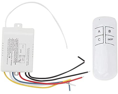 220V Interrupteur Mural avec Télécommande On/Off sans Fil 3 Voies Marche/Arrêt Télécommande Numérique Émetteur Récepteur pour Éclairage Lumières Ventilateur