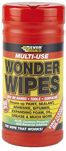 2 X EVERBUILD WIPE80 Wipes- Wonder Wipes- 100 TUB - Pack of 100