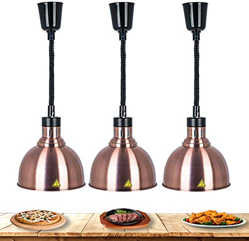 RSHJD Lebensmittel WäRmelampe, Wärmelampe, gewerbliche Speisenwärmer Buffet Server Aluminium Lebensmittel Wärmelampe Behalten Sie den ursprünglichen Geschmack der Speisen 220V 250W 3 Stück