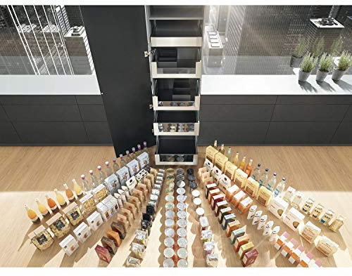 Blum Space Tower Legrabox free Schubladen-Set | Mit Glas, 40kg NL550mm, KB 600mm | Oriongrau
