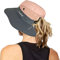 Damen Outdoor UV-Schutz Faltbare Sonnenhüte Mesh Breiter Rand Strand Fischerhut mit Pferdeschwanzloch, Pink, Einheitsgröße