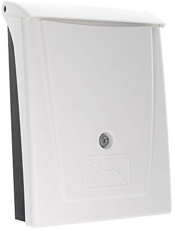 Profirst Briefkasten Mail PM 780 Kunststoff Schwarz-Weiß Zylinderschloss mit 2 Schlüssel Postkasten BxH 25x34 mm inkl. Befestigungsmaterial