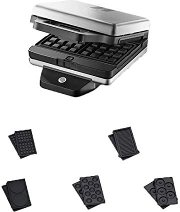 Mini waflera 5 en 1, tostadora de sándwiches, prensa de panini, máquina de rosquillas, tablero antiadherente recubierto, 8000W, control automático de temperatura, calentamiento por ambos lados