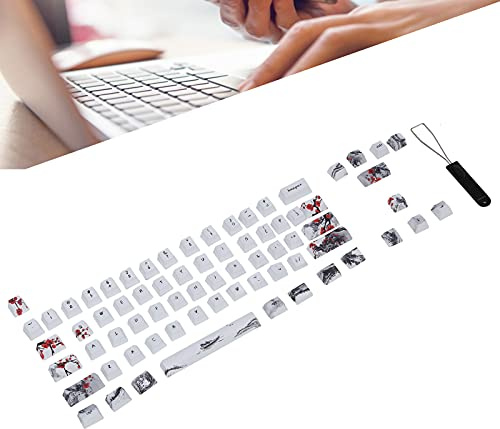 Cuifati Tastenkappen, Pflaumenblüten-Thema im chinesischen Stil, Angenommen EIN ultradickes Wanddesign, kompatibel mit 60% mechanischen MX-Tastaturen DIY Mechanical Keyboard