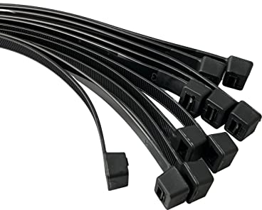 On1shelf® Kabelbinder, 1000 mm x 12,0 mm, 101,6 cm Premium-Kabelbinder, starker und langer Nylon-Reißverschluss (50, Schwarz)