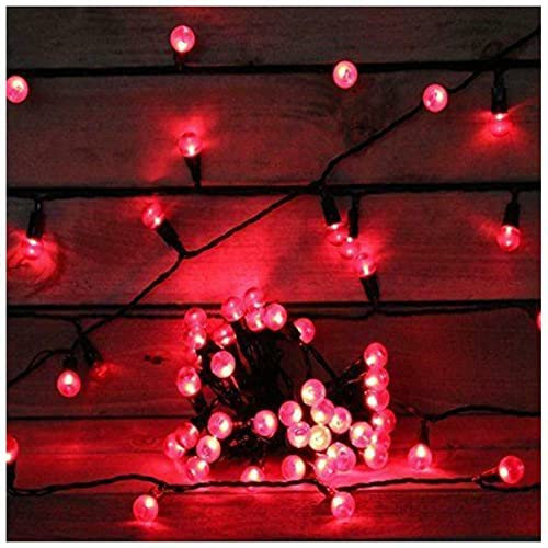 Sbz Berry Christmas Lights - 50 100 200 LED Lights. Battery Powered Cluster Fairy with Multifunction Timer, Indoor / Outdoor (200 Red Lights)