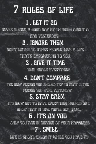 7 RULES OF LIFE: Lined Journal Happy Birthday Notebook, Diary, Logbook,Appreciation,Gift Unique Greeting Card Alternative, Perfect Gift For Boys & Girls