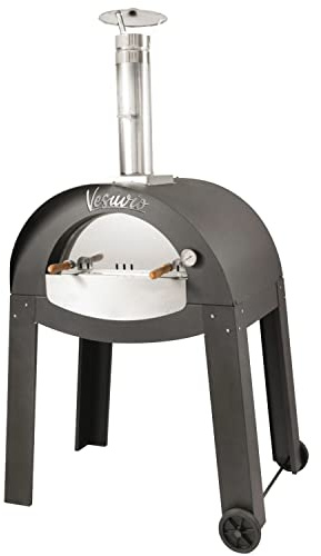 Vesuvio Four à bois en acier inoxydable avec chambre de cuisson 80 x 60 cm