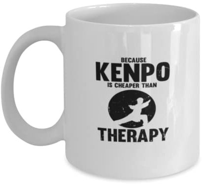 Taza de café divertida Kenpo Is Cheaper Than Theraphy Karate