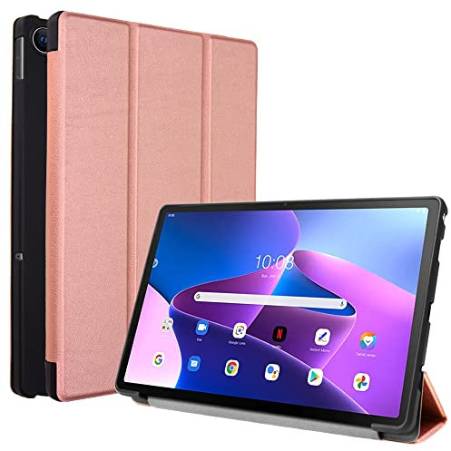 TECHGEAR Cover Lenovo Tab M10 Plus 3rd Gen 2022 (10.6) TB125 / TB128 Smart Custodia Cover Tri-Fold con Protezione d'angolo [Spegnimento/Sveglia Automatico] - Oro Rosa