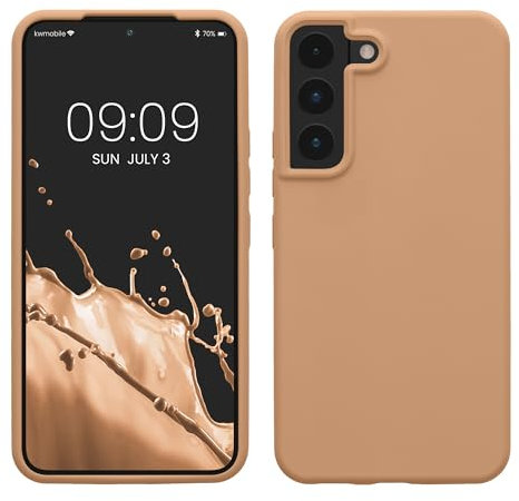 kwmobile Handyhülle für Samsung Galaxy S22 Hülle - Case Silikon - Kabelloses Laden - Schutzhülle Cover in Macchiato
