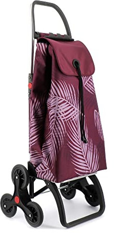 Carrello Portaspesa Rolser Imax Costa Rica 6 Ruote Sube Scala Pieghevole - Bordeaux