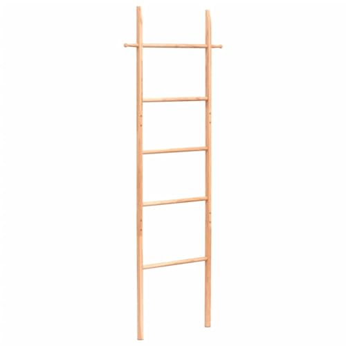 vidaXL Échelle à Serviettes, Porte-Serviettes avec Rangement, Échelle de Couverture, Support de Serviettes Salle de Bain Salon, Bois Massif de Noyer