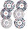 fanquare Juego de Platos de 20cm - Platos para Postre, Ensalada en Azul y Blanco, Platos de Almuerzo de Porcelana Japonesa Estilo Pequeño de 6 Piezas