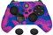 PlayVital Funda de Silicona para Xbox Elite Serie 2 Mando Protectora Funda de Goma Case Cover Ergonómico con 2 Tapas de Joysitck para Xbox Elite Serie 2 Core(Edición Samurai-Rosa & Morado & Azul)